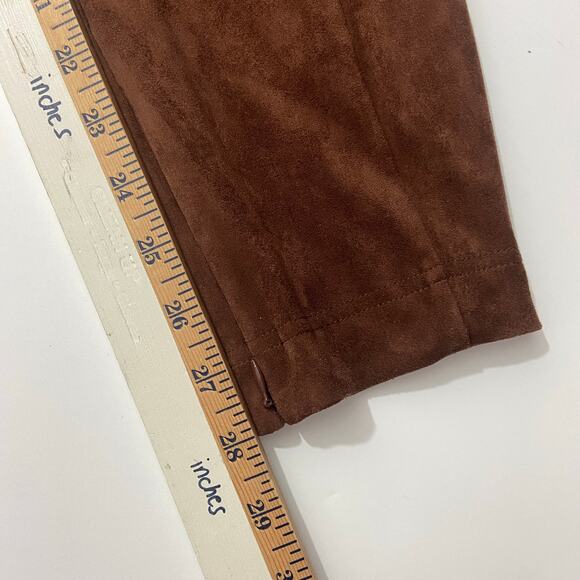 Sundance Faux Suede Brown Legging Skinny Side Zip Size 14 - Picture 11 of 12